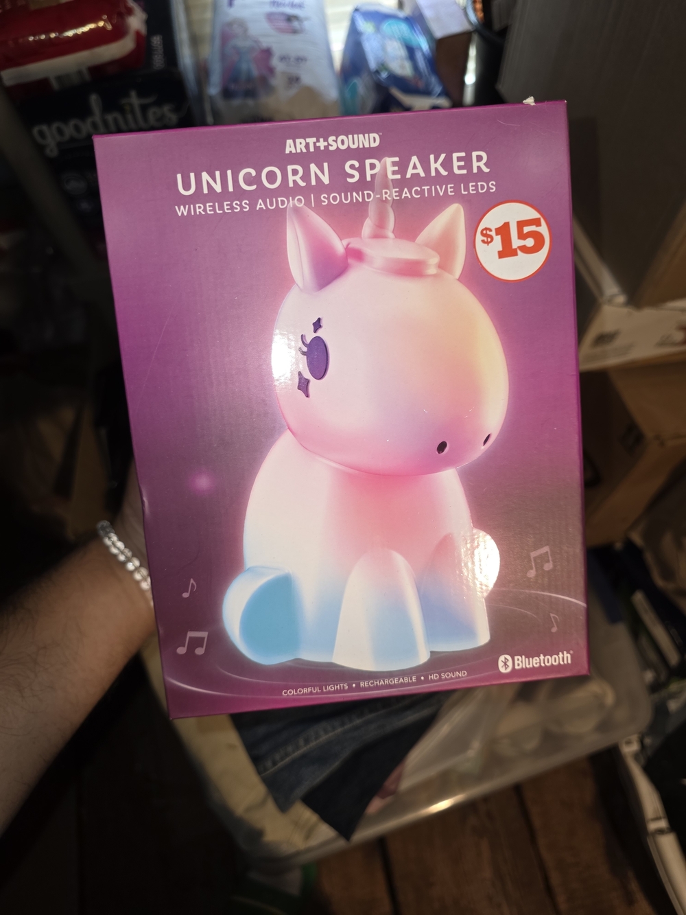 Pink Unicorn Bluetooth Speaker - Colorful LED